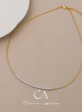 意大利进口工艺满钻微笑项链