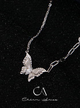 S925银锁骨链女生复古优雅项链