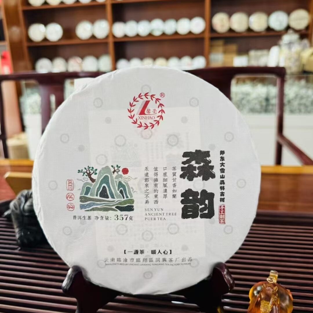 2021年森韵云南邦东大雪山森林古树茶普洱茶生茶357一饼