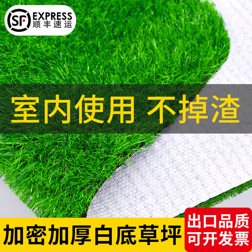 仿真草坪白底室内绿地毯铺垫塑料人造人工假草皮装饰阳光房隔热草 - 封面