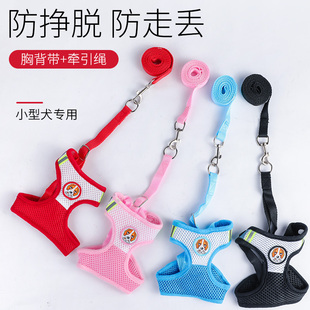 狗狗背心式 牵引绳可爱小狗牵引绳小型犬泰迪博美猫咪遛狗绳遛猫绳