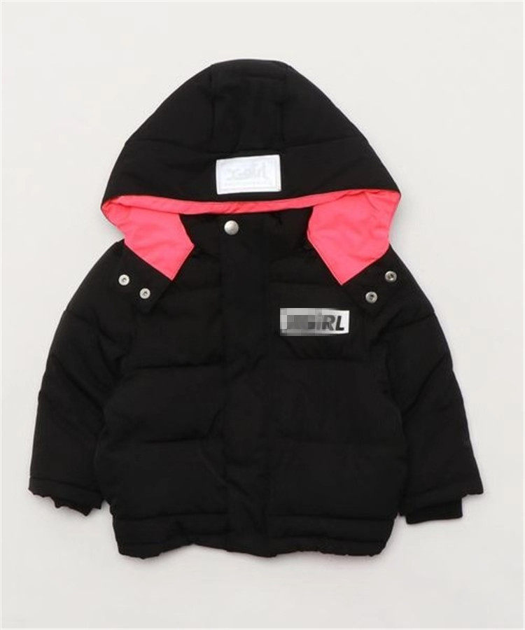 秋冬新款时尚日单xg男童女童纯色休闲百搭防水长袖连帽棉服潮包邮