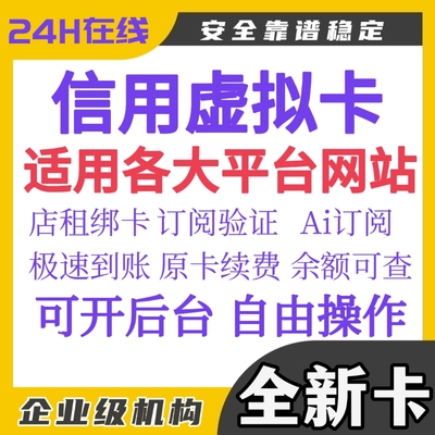 信用虚拟卡亚马逊绑定亚马逊扣月租ebay注册支付美国订阅验证卡