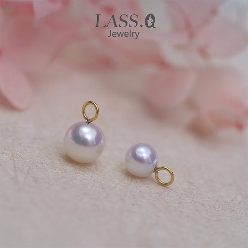 LASSQ18K金天然珍珠正圆活口吊坠