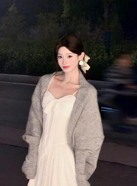 新品白色蕾丝蝴蝶结发夹