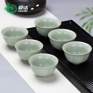 茶杯-哥绿梅花杯 茶具陶瓷 茶杯汝窑 小品茗杯冰裂杯 青花瓷汝窑