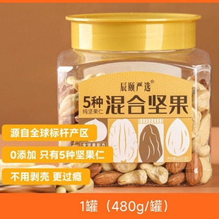 辰颐物语大颗粒开心果500g罐装健康坚果干果原色无漂白2024年新货