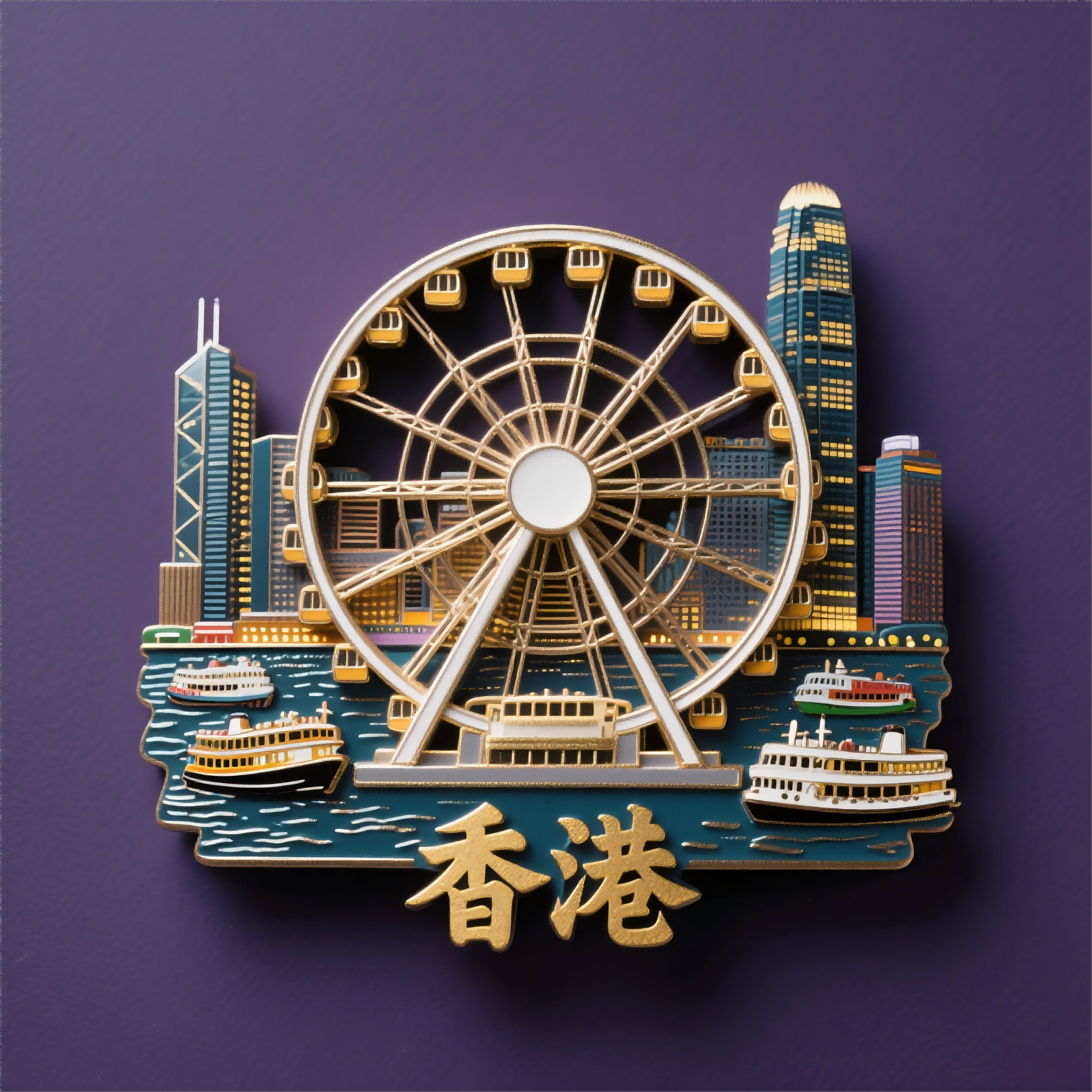 香港文创旅游景点冰箱贴