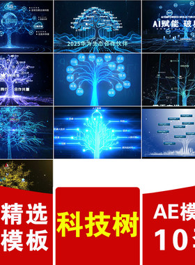 科技树生长互联网移动信息数据云端5G云计算业务领域分类AE模板
