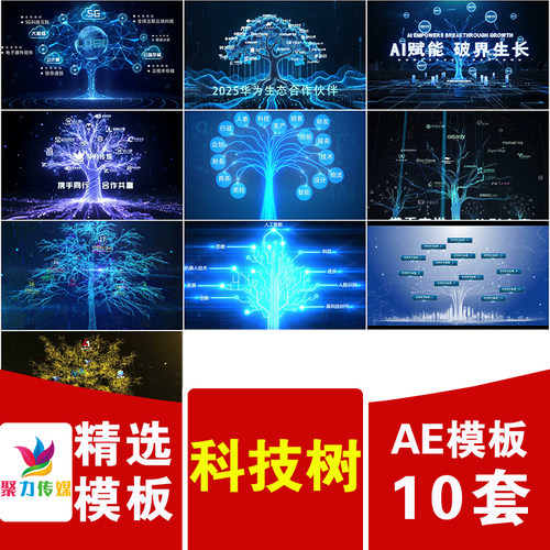科技树生长互联网移动信息数据云端5G云计算业务领域分类AE模板