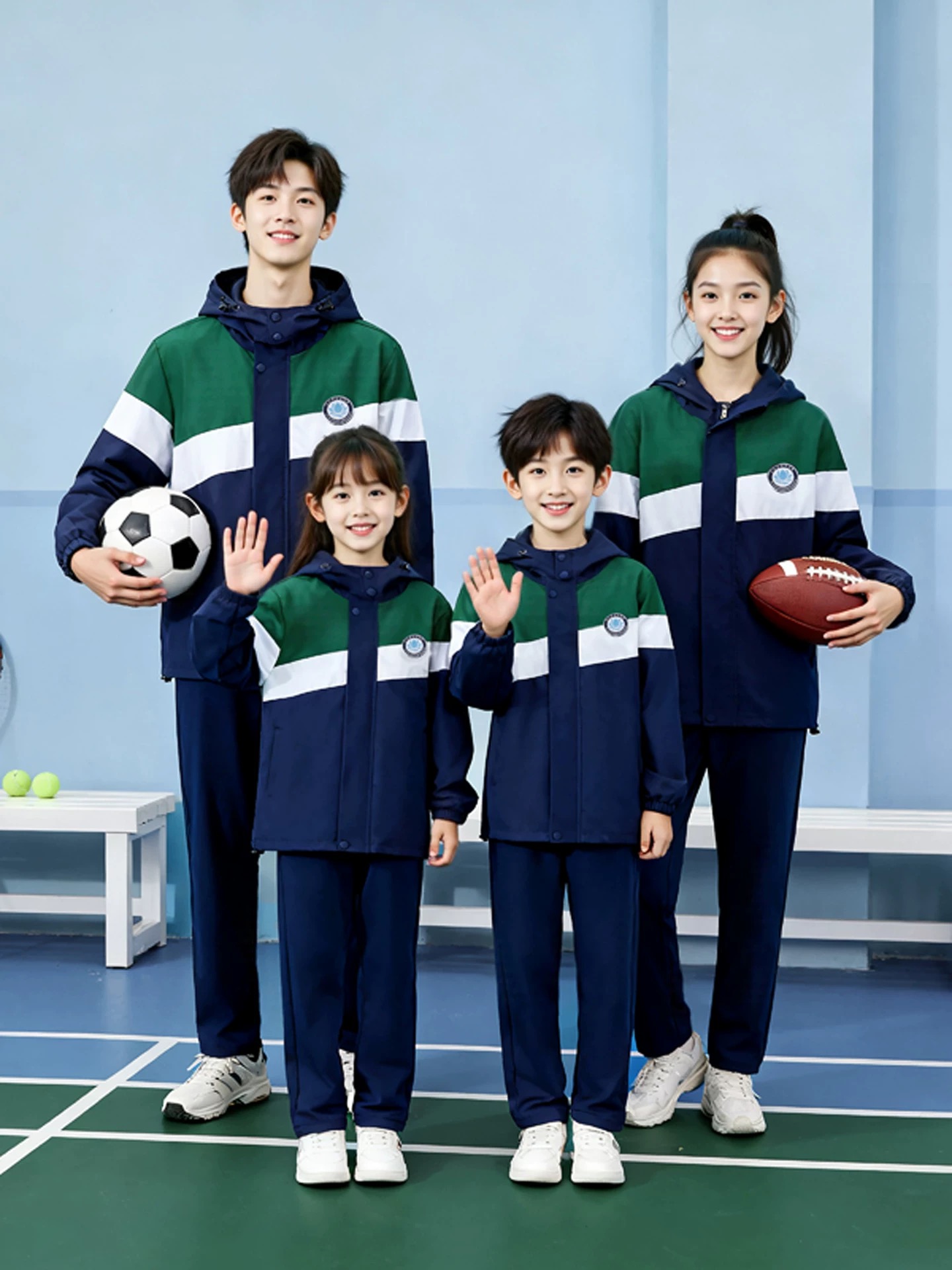 【现货】九江市统一冬季校服九江市初中高中小学生冬季冲锋衣校服