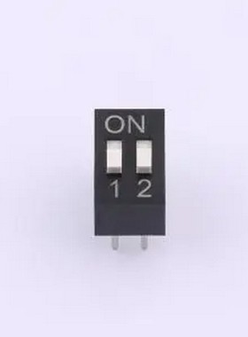 BSE02GK 2.54mm间距2P黑色插件拨码开关 插件,P=2.54mm 拨码开关
