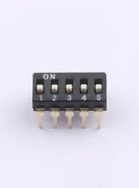 DSIC-05-LD-GET 2.54mm间距 5位 插件高柄 DSIC黑色 拨码开关 插