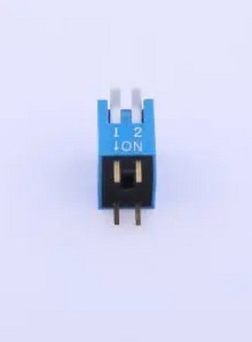 TE-02R 拨码开关蓝色02P-180度 间距2.54mm 立式直插侧拨琴键式2