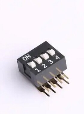 DA-04-K-T 4位 2.54mm间距 宽体黑色 直角型DA系列拨码开关 插件,
