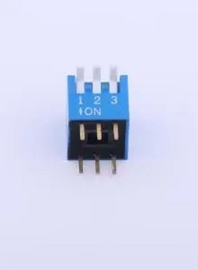 TE-03R 拨码开关蓝色03P-180度 间距2.54mm 立式直插侧拨琴键式3