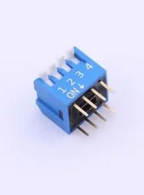 DP-04-B-T 蓝色侧拨长柄 4位 KE拨码开关 插件,P=2.54mm 拨码开关