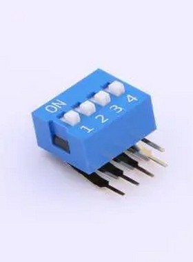 DA-04-B-T 蓝色90度弯脚 4位 KE拨码开关 插件,P=2.54mm 拨码开关