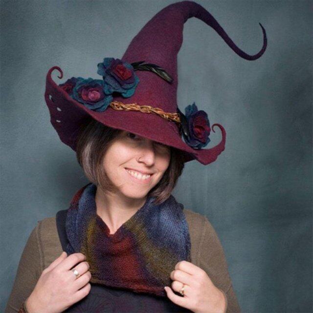 new 2021 halloween felt witch hat modern cosplay witch hat c