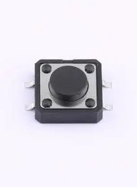 TS-1250SK 12*12*5mm 立贴轻触开关 黑色 弹力250gf 编带 SMD-4P,