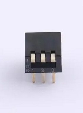 DSPV-03-LD-GET 2.54mm间距 3位 侧拨 DSPV黑色插件 拨码开关 插