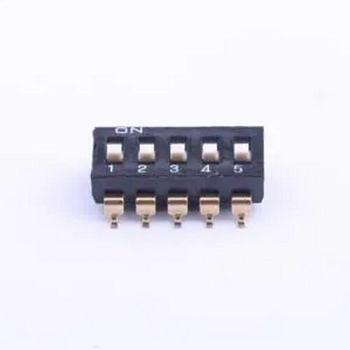 EM-05KP 33/管 间距2.54mm 平拨,凸起式 5位拨码开关 SMD,P=2.54m