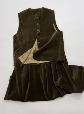 2025秋季新款时尚套装女马甲上衣高腰半身裙两件套背心外套半裙