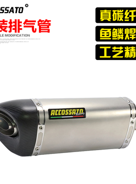 适用gsx250改装排气管不锈钢碳纤维排气赛600追600川崎竞技管烟筒