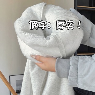 小个子免改裤长白色加绒弯刀卫裤女冬季2025新款胖mm大码显瘦小个