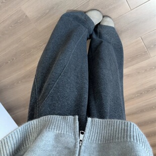 小个子免改裤长羊毛呢弯刀裤女秋冬加绒加厚梨形报恩裤窄版显瘦小