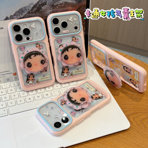 花朵圆脸小玉支架新款适用苹果18pro手机壳iPhone17max16小米17华为mate80pura70K90note15荣耀600x300magic7