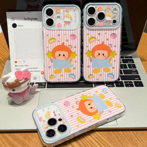 可爱条纹星星小仙女适用苹果18promax手机壳iPhone17pro16小米15华为mate70pura90K80note17x200nova14findx9