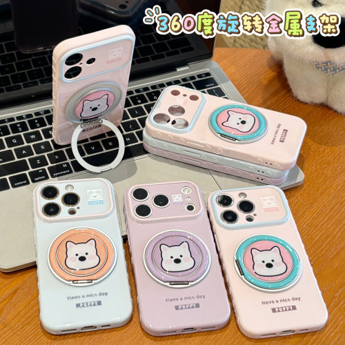 可爱西高地小狗支架适用苹果17pro手机壳iPhone16max13小米15华为mate70pura80K90note14荣耀500x300一加ace5