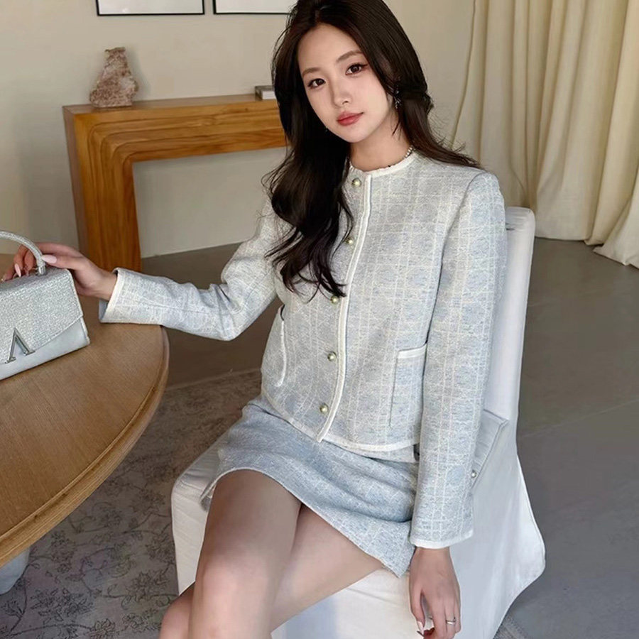 麦果时尚小香风套装女短款粗花呢富家千金粗花呢外套半身裙两件套,女装/女士精品,时尚套装,淘宝优惠券,粉丝福利购,淘宝优惠卷