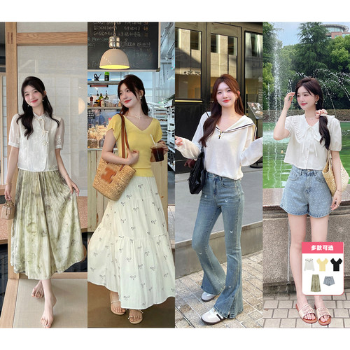 TAKIYAS SHOP针织衫/印花半裙/牛仔短裤