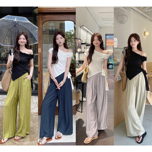 休閑褲 TAKIYAS SHOP 木耳邊斜肩上衣