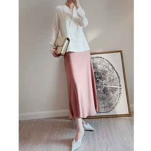 厚如外套！真丝设计感秋季上衣重磅桑蚕丝衬衫青果领女S11Z01
