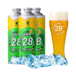 日期新鲜小象超市德式小麦黄啤精酿听装1L28天锁鲜