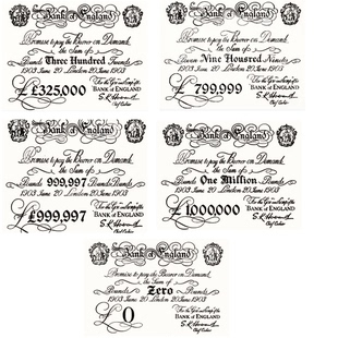 防水百万英磅贴纸可定制装饰贴纸英国银行复古百万英格兰