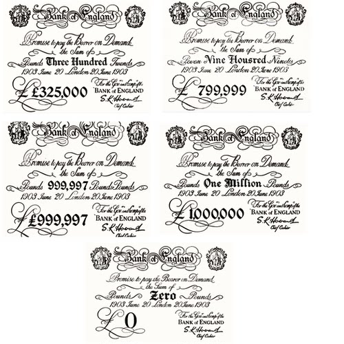防水百万英磅贴纸可定制装饰贴纸英国银行复古百万英格兰