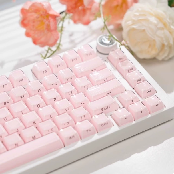 新款粉色水晶果冻键帽