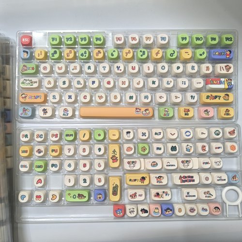 MOA高度蜡笔小新主题键帽PBT热升华87键工艺98适配十字轴机械键盘