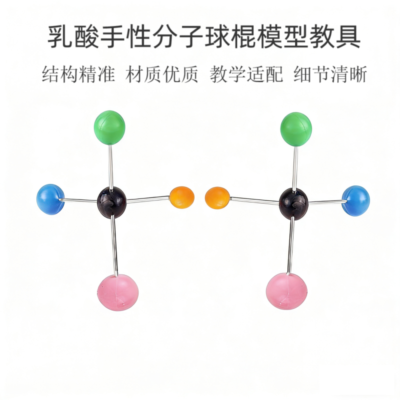 乳酸镜像不对称球棍模型教学演示