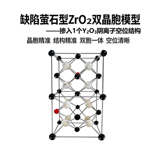 阴离子空位缺陷萤石型二氧化锆ZrO2双晶胞模型掺一个Y2O3教学科研