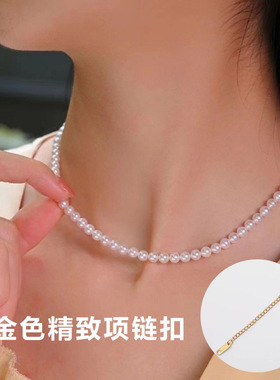 施家珍珠项链女轻奢小众锁骨链