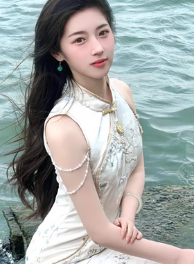 明星同款纯银褚暨淡水珍珠项链女新款轻奢小众高级感旗袍链毛衣链