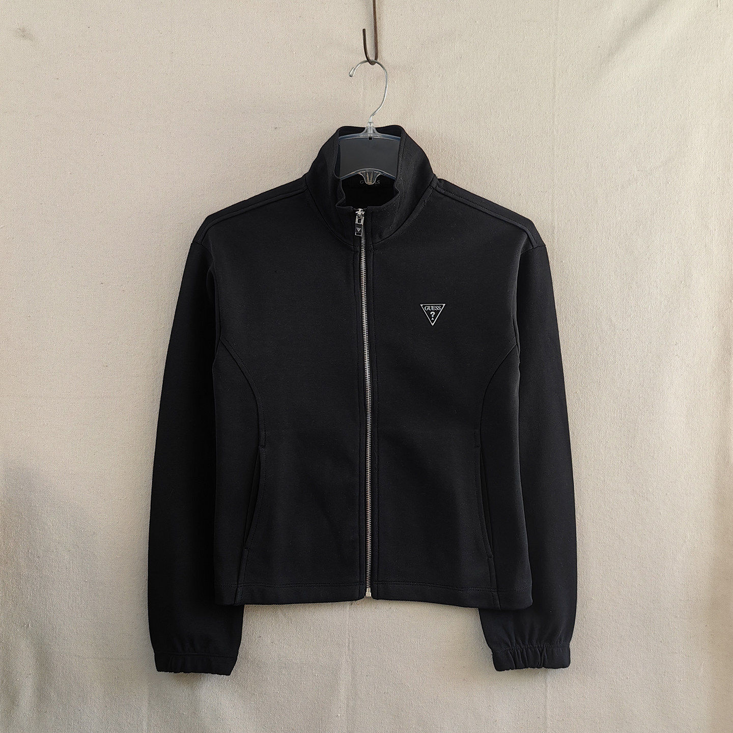 健康布女款秋季金属拉链外套 厚面料春秋通勤外搭 齐腰休闲短上衣,女装/女士精品,短外套,淘宝优惠券,粉丝福利购,淘宝优惠卷