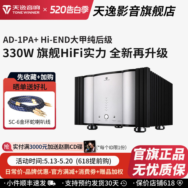 Winner/天逸AD-1PA+后级甲类发烧全平衡大功率HIFI专业两声道功放