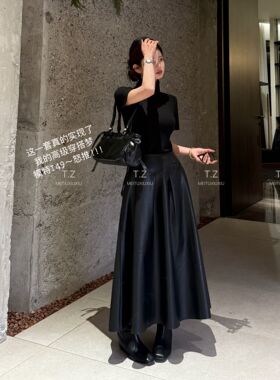 【婷子定制】150小个子改版春款御姐气质高级感显瘦半身皮裙D3080