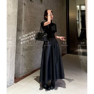 150小个子改版 春款 御姐气质高级感显瘦半身皮裙D3080 婷子定制